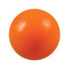 An orange sphere with a smooth, shiny surface set against a plain white background.