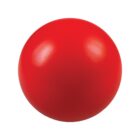 A smooth, shiny red ball against a plain white background.