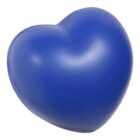 A blue heart-shaped stress ball with a smooth, matte finish.