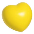 A smooth, yellow heart-shaped object on a white background.