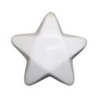 A white, five-pointed star-shaped object against a plain white background.