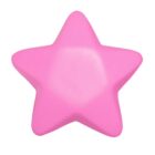 A soft, pink star-shaped object with rounded edges against a plain white background.