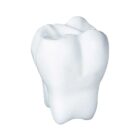 Image of a white ceramic tooth sculpture with smooth surfaces and subtle grooves, resembling a molar, against a plain white background.