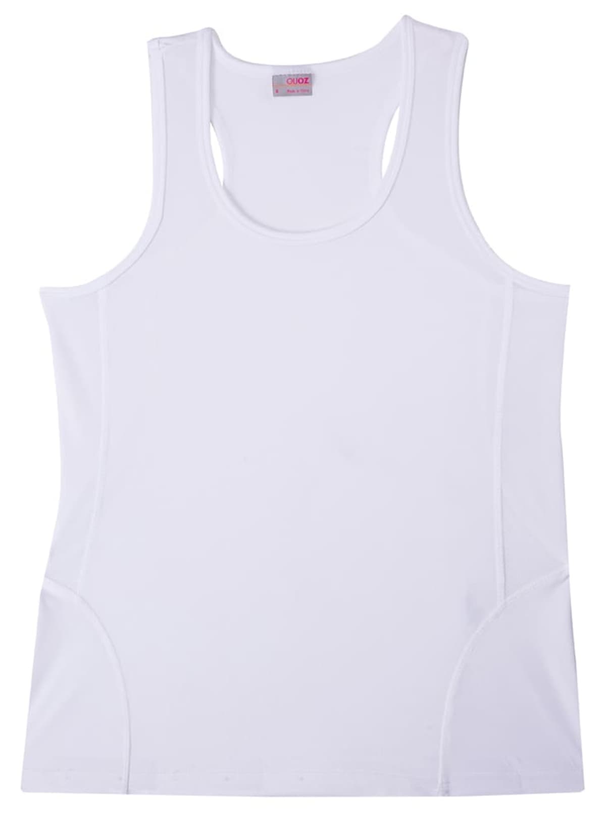 The Radiance Singlet, featuring a scoop neckline and racerback style, is displayed elegantly flat on a plain background.