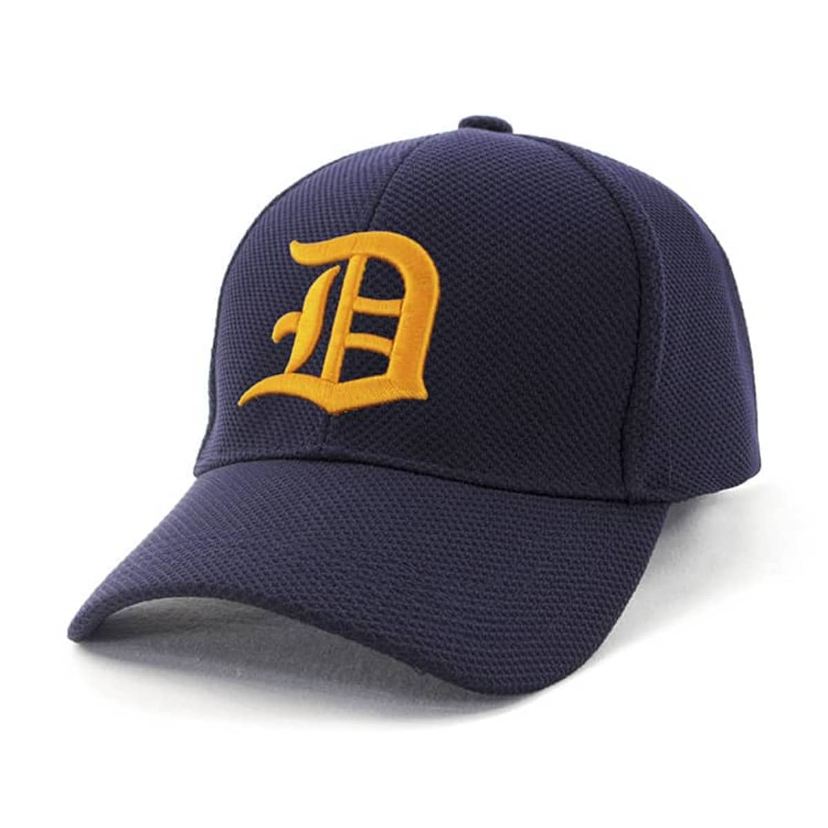 A navy blue baseball cap with a yellow D emblem on the front. The cap is displayed against a white background.
