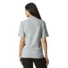 Person in an American Apparel gray T-Shirt and black pants, facing away.
