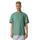 Person in an American Apparel T-shirt and gray pants against a white background.