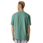 Person in an American Apparel Adult Fine Jersey T-Shirt and gray shorts, facing away.