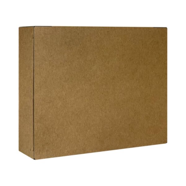 A plain, rectangular brown cardboard box with no visible markings or labels, set against a white background. The box is closed and appears sturdy.