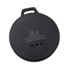 A black circular electronic device with a small handle at the top, labeled with text including Model: ST21 and Powered by SwiftFinder. There are three small dots near the bottom of the device.