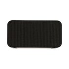 Black rectangular portable Bluetooth speaker, front view against a white background.