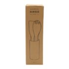 Cardboard box labeled Harris Bamboo Kitchen Set with a simple outline drawing of a spoon and fork in a holder.