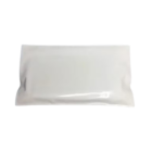 A plain, rectangular, white plastic pouch, ideal for a Customised Stationery Set, is sealed at both ends. It features a smooth and glossy surface with no visible labels or markings against a plain white background.
