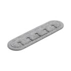 A gray, oval-shaped adhesive patch with multiple small cut-out holes, designed for skin application. The surface has a textured appearance, likely for secure attachment.