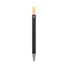 A sleek black mechanical pencil with a silver tip and beige eraser. The pencil features a small white logo near the top.