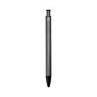 A sleek, black aluminum mechanical pencil with a push-button top and a minimalist design. The pencil is shown upright against a white background.
