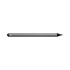 A gray stylus pen with black tips on both ends is shown horizontally against a white background.