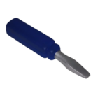 Branded StressBall Screwdriver with blue handle on white background.