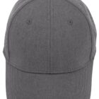 Gray baseball cap with stitching details, viewed from the front.