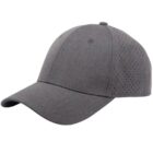 Gray baseball cap with a curved brim and perforated side panels.