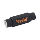 A black Reid wireless remote charger with orange branding. The charger has a cylindrical shape and features a USB port on one end, set against a white background.