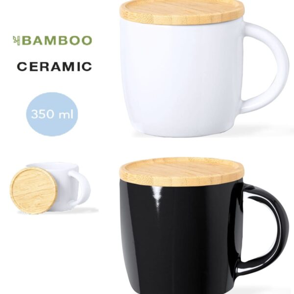 Ceramic Mug with Bamboo Lid