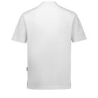 A plain white short-sleeve t-shirt is displayed against a white background. The shirt is shown from the back.