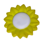 Custom Printed Stressball Flower: Yellow sunflower design with a white center on white background.
