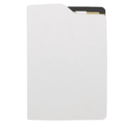 A stack of blank, white file folders arranged with staggered tabs, set against a plain white background.