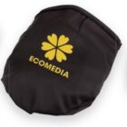 Black pouch with a yellow four-leaf clover and ECOMEDIA printed on the front.