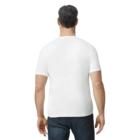Back view of a person in Gildan Softstyle Adult Tri-Blend T-Shirt against a white background.