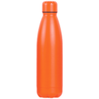 A bright orange, stainless steel water bottle with a smooth, cylindrical shape and a matching screw-on cap, shown against a plain white background.