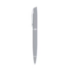A silver ballpoint pen with a sleek, modern design. It features metallic accents and a pocket clip on the cap, set against a plain white background.