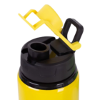Yellow/black 800mL Linz Aluminum Bottle, open flip-top lid.