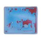 Abstract red shapes on a blue Liquid Pad Promotional Mouse Mat.