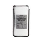 A silver-colored metal tin with a label on the front. The label includes text about sugar-free mints, ingredients, a warning about laxative effects, and nutritional facts. The tin has a sleek, rectangular design.