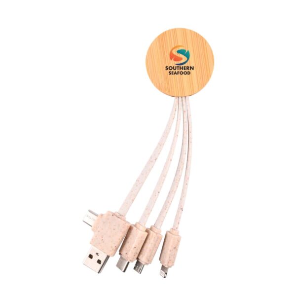 Eco-Friendly Round Bamboo Charging Cable