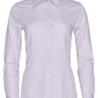 A plain, long-sleeved, light purple button-up shirt with a classic collar. The shirt is shown against a white background.