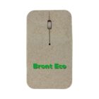 A rectangular, eco-friendly computer mouse labeled Brent Eco. It features a natural, textured surface and a central scroll wheel.