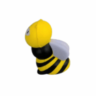 Personalised Bee Stress Balls in yellow and black, side-on view with white wings.
