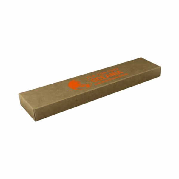 A long, rectangular cardboard box with Oceania and a logo printed in orange on the top. The box is closed and appears to be designed for retail packaging. The background is plain white.