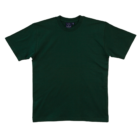 A plain dark green Premium Promotional T Shirt, featuring a simple round neckline and short sleeves, is laid out flat against a white background, offering classic style and comfort.