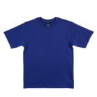 A Premium Promotional T-shirt, plain blue, short-sleeved with a round neckline, ideal for events, shown on a white background.