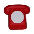 Illustration of a red retro Printed Squishy Toy Phone with white center.