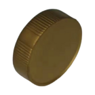 Gold-colored Promo Stress Ball Coin with ridged edges.