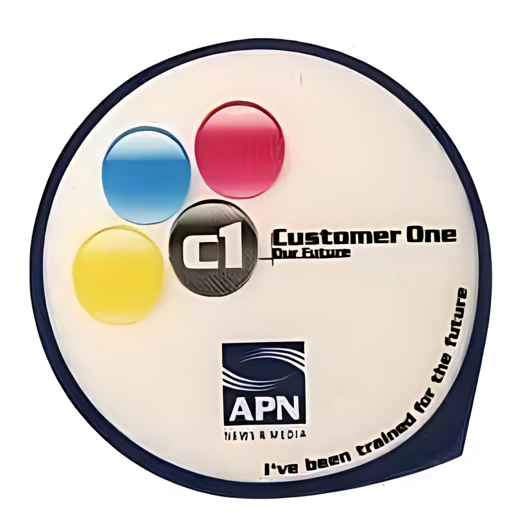 Personalised Badge with colorful prints and logo
