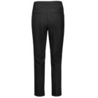 Back view of black tailored pants with a straight-leg cut, featuring two back pockets and a waistband. The pants are shown on a plain, white background.