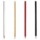 Four sharpened Round Full Length Timber HB Pencils, each in white, beige, red, and black, are vertically aligned against a white background. Their simple yet striking design adds classic elegance to any workspace.
