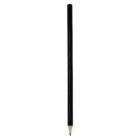 A Round Full Length Timber HB Pencil in black, with its sharpened tip, stands vertically against a plain white background, showcasing the elegance and simplicity of these pencils.