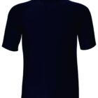The Fusion Rashie is a sleek, short-sleeved black top featuring a high neck and smooth, subtly shiny fabric for style and comfort. Displayed against a white background, it is free from visible patterns or logos.